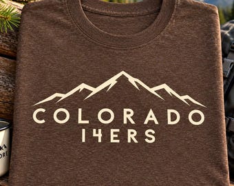 Colorado 14ers Shirt, Fourteener Hiking Shirt, 14er Hiker Gift, Colorado Hiking T-Shirt, Peak Bagger Shirt, Unisex Softstyle T-Shirt