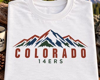 Colorado 14ers Shirt, Fourteener Hiking Shirt, 14er Hiker Gift, Colorado Hiking T-Shirt, Peak Bagger Shirt, Unisex Softstyle T-Shirt