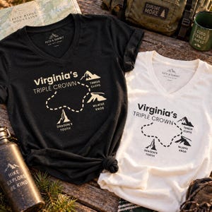 Virginia Triple Crown Shirt, McAfee Knob, Dragon's Tooth, Tinker Cliffs, hiking shirt, Appalachian Trail gift