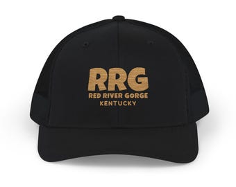 Red River Gorge Embroidered Snapback Trucker Cap | RRG Kentucky Hiker, Climber, Camping, Kayaking Cap