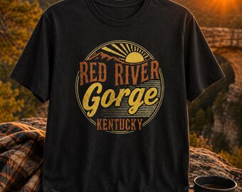 T-shirt rétro Red River Gorge Kentucky, RRG National Recreation Area, cadeau Kentucky, amateur de randonnée, cadeau pour grimpeurs