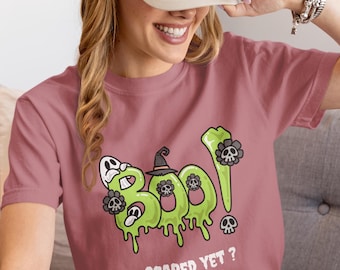 BOO! SPAVENTATO ANCORA? Design, T-shirt spettrale di Halloween, T-shirt unisex per feste di Halloween, T-shirt divertente di Halloween, T-shirt fantasma carina, Stagione spettrale