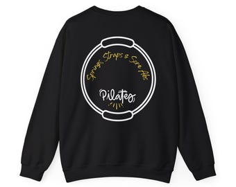 Pilates Strength Crewneck Sweatshirt unisex, Fitness Gift, Workout Apparel, Reformer Pullover, Gym Sweatshirt, Unisex Activewear