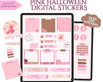 Halloween Digital Stickers | Cute Spooky Planner (Instant Download)