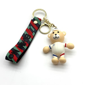 Racing BMW M Bear Keychain – Collectible Key Ring with Colorful Strap for Car Lovers and Enthusiasts