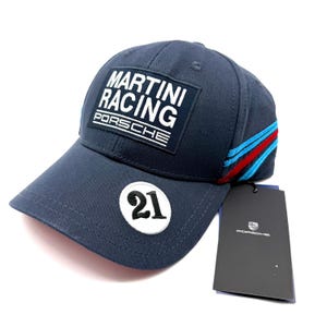 Porsche Martini Racing Cap – Premium Adjustable Hat with Embroidered Logo & Stripes