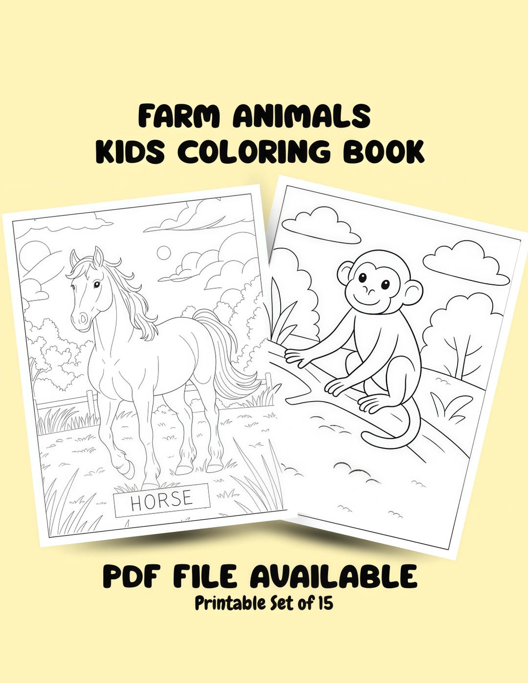 Farm Animal Coloring Pages for Kids | Printable Activity Sheets ...