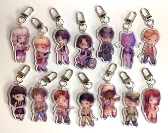 Llaveros acrílicos Chibi de Termina de Miedo y Hambre