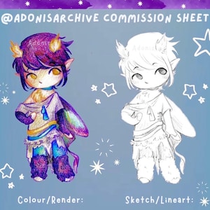 Encargo de arte chibi: obra de arte tradicional estilizada (descarga digital)