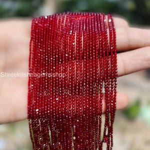 Facetterade rubinpärlor, röda rubinpärlor, pärlhalsband, fasetterade rondellpärlor, fasetterade rubinpärlor, minimalistiskt halsband, ädelstenspärlor