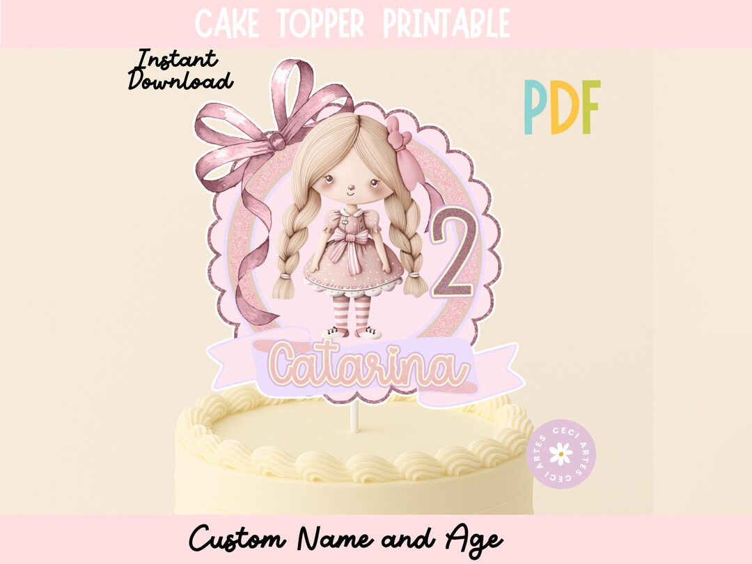 Cake Topper Rag Doll PDF Digital File - Etsy