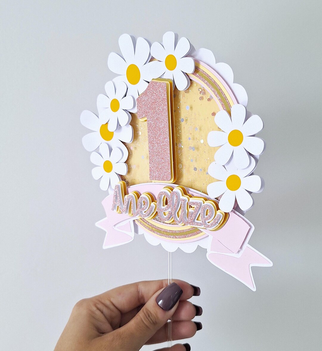 Daisy Flower Cake Topper Digital File SVG STUDIO Layered - Etsy