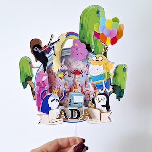 Adventure Time Cake Topper SVG • Editable Finn & Jake Party Decor
