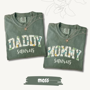 Comfort Colors® Dinosaur Family Birthday Shirts, Mommysaurus Daddysaurus Matching Tee, Custom Dino Birthday Outfit Gift For Mom Dad Dinosaur