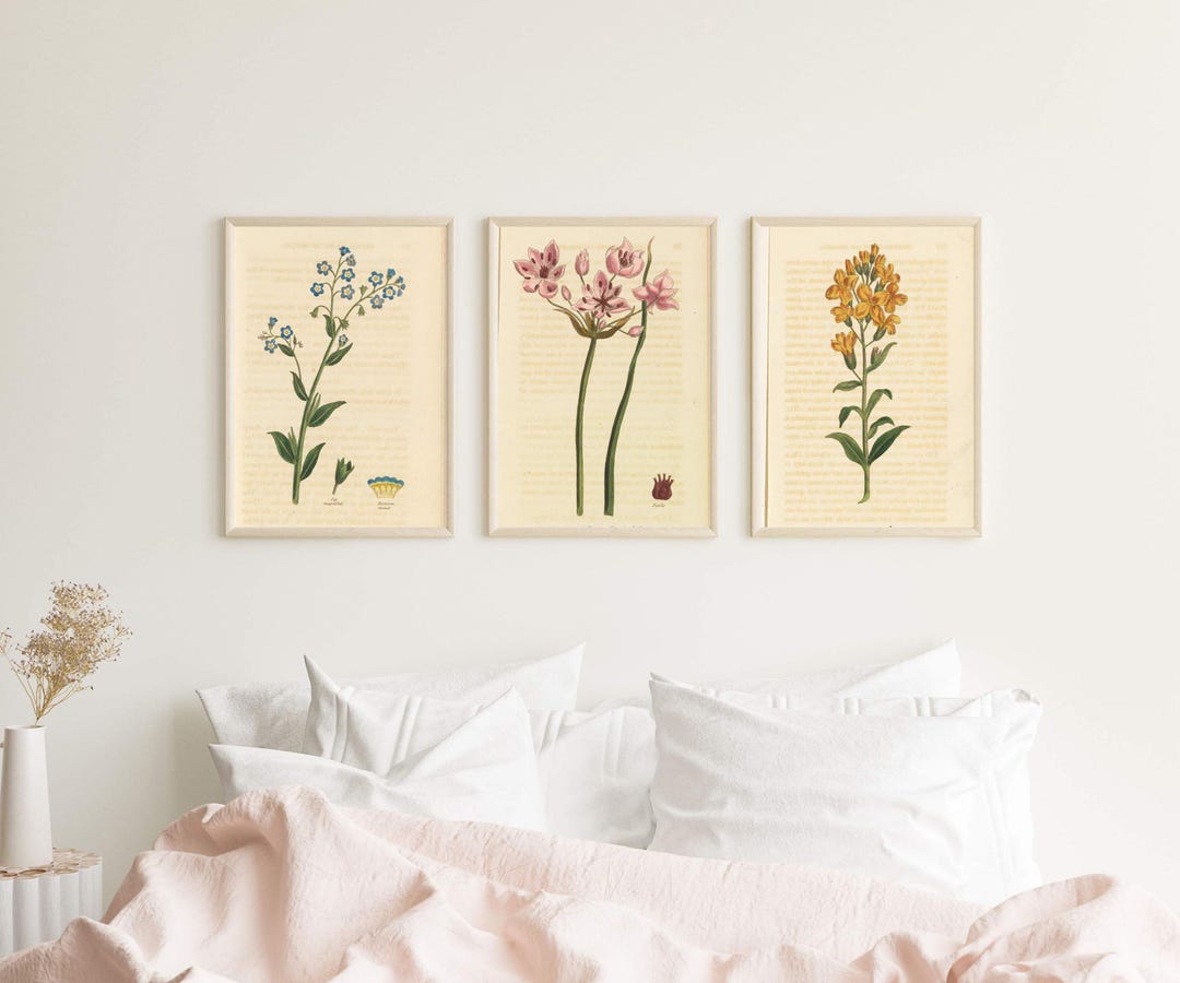 Wildflower Botanical Print Set: Boho Gallery Wall Art (digital Download ...