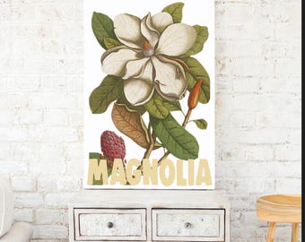 Weiße Magnolie Druck: Vintage Chinoiserie Wandkunst (Digitaler Download)