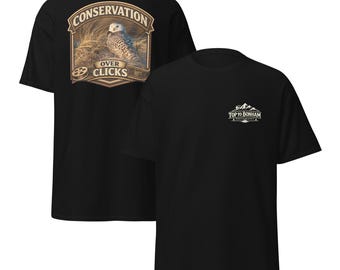 シロフクロウのシャツ、クリックよりも環境保護を重視するTシャツ