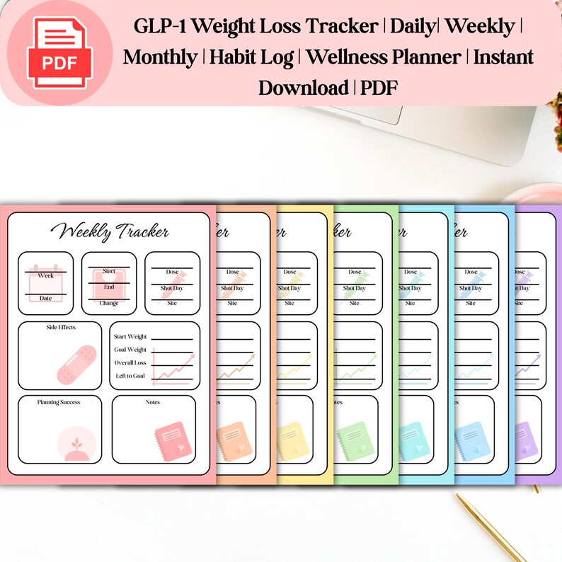 GLP-1 Injection & Weight Loss Tracker | Wellness Planner (PDF) - Etsy
