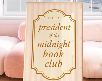 Impresión del Club de Lectura de Medianoche, Arte Mural de Libros, Póster de Libros, Decoración de Rincón de Libros, Decoración para Chicas de Libros, Merchandising de Libros, Regalo para Amantes de los Libros, Impresión Estética