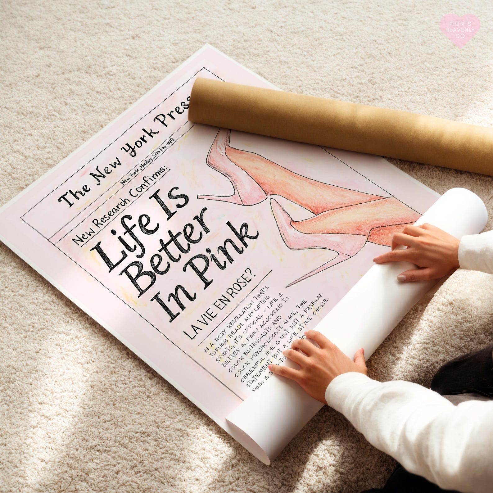 Life Is Better In Pink Art Print Poster Pink Poster Newspaper Poster Life Is Better In Pink Art Print Poster Pink Poster Newspaper Poster