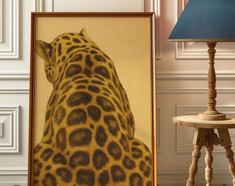 Leopardenmuster Kunst, Leopard Poster, Leopard Wandkunst, Tierdruck, Tier Poster, Vintage Raumdekor, Vintage Wandkunst, Ästhetische Wandkunst