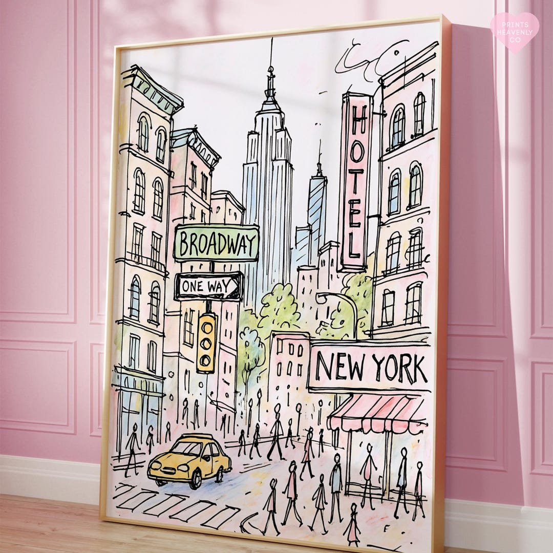 New York City Art Print Poster, New York Poster, Feminine Wall Art ...