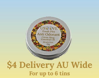 Natural Deodorant | Fresh Pits by USOOVE | Aluminium-Free | Plastic-Free Travel Size Deodorant | 15g