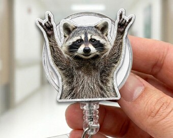 Coole Waschbär Badge Reel, Trash Panda Krankenschwester Ausweisrolle, einziehbare Clip