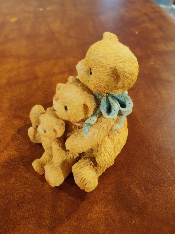 Rare Signed Cherished Teddies Figurine: Theodore, Samantha, and