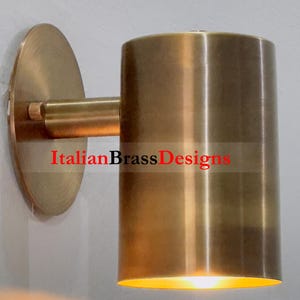 Mid-Century Modern Brass Cylinder Wall Sconce: Minimalist Bedside Light