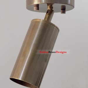 1950s Brass Ceiling Spotlight: Adjustable Cylinder Fixture, Modern Home Lighting