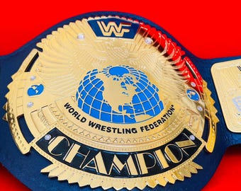 Custom Handmade WWF Championship Replica Belt: Adult Size, Real Leather