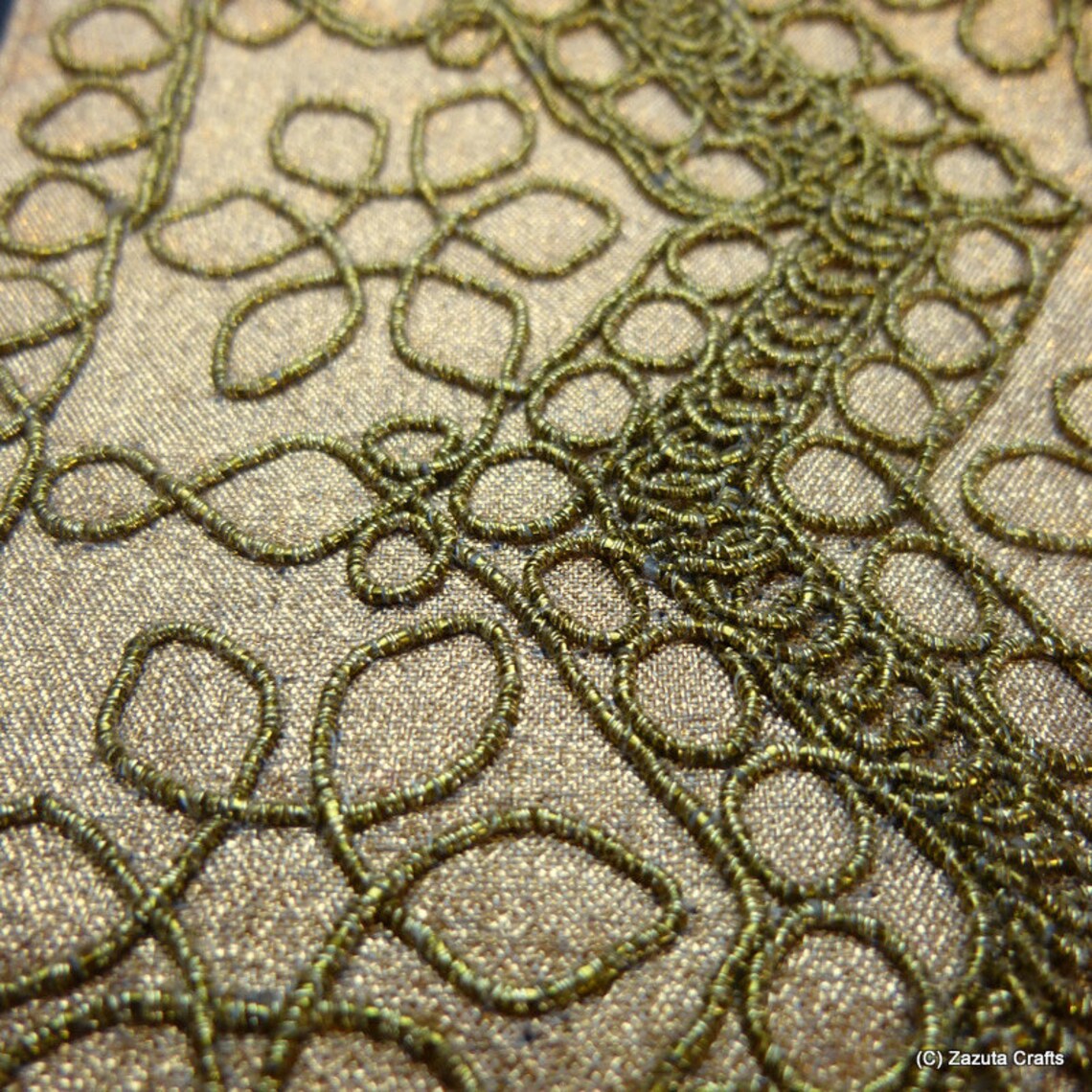 Gold Trim Embellished Trim Flower Trim Gold Fabric Trim Etsy