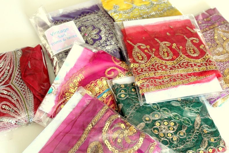 Vintage Trims Grab Bag crafts 20 assorted Trims for Quilting
