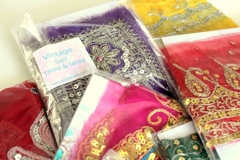 Vintage Trims Grab Bag crafts 20 assorted Trims for Quilting