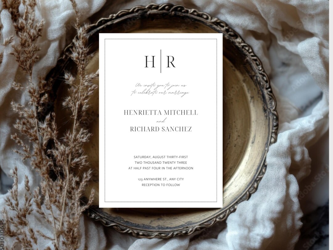 Editable Digital Wedding Invitation Template - Etsy