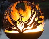 Phoenix Rising - Fire Pit Sphere - Custom Made featuring a Phoenix rising from the ashes to begin again!