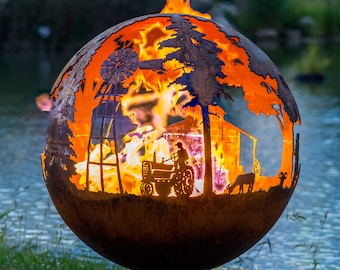 Up North Fire Pit Custom Outdoor Hand Cut Steel Deer Firepit Etsy