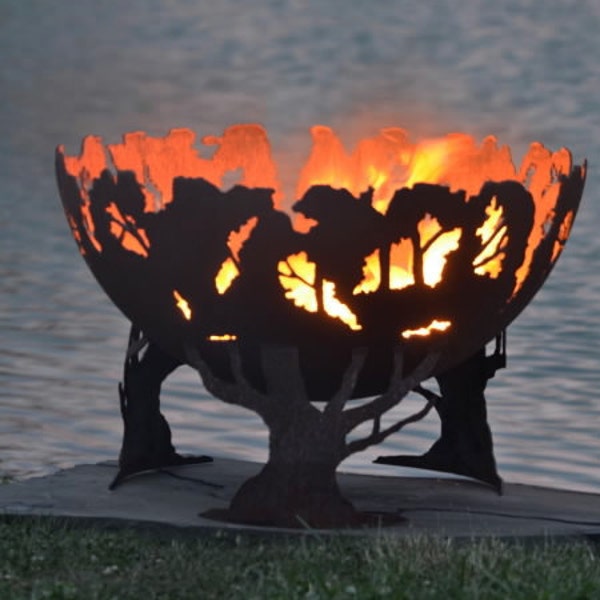Forest Fire - Tree Fire Pit - Sculptural Fire Bowl - Custom Made