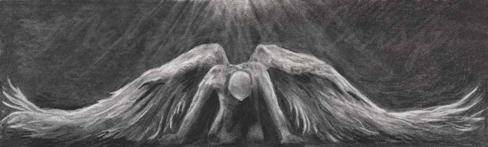 Untitled 3 angel Charcoal-24 X 7.2 Fine Art Giclée Print on Paper - Etsy