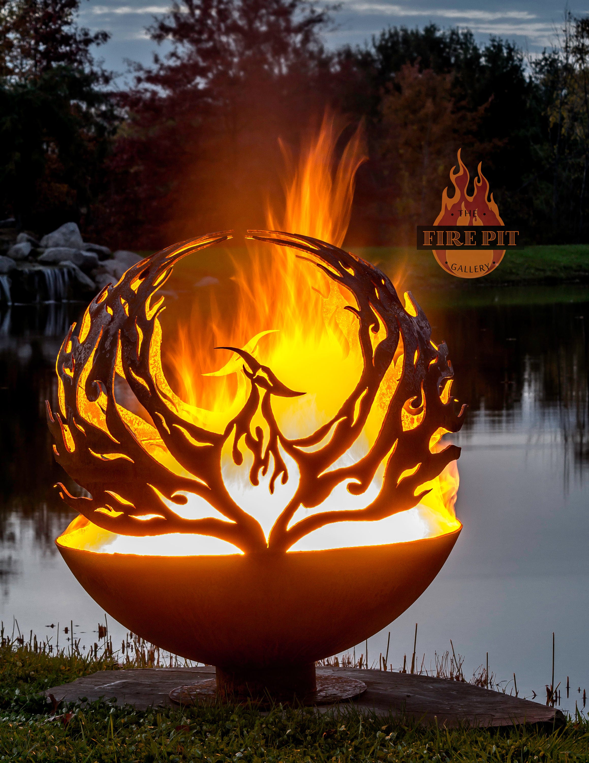 Phoenix Rising Fire Pit Sphere: Custom Steel, Wood Burning - Etsy