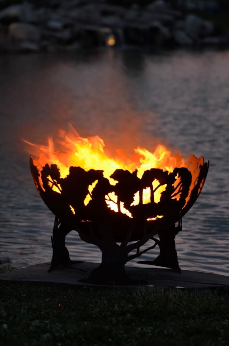 Forest Fire Tree Fire Pit Functional Art for Your Backyard Etsy