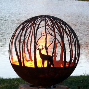 Winter Woods Birch Tree Fire Pit Custom Made image 6