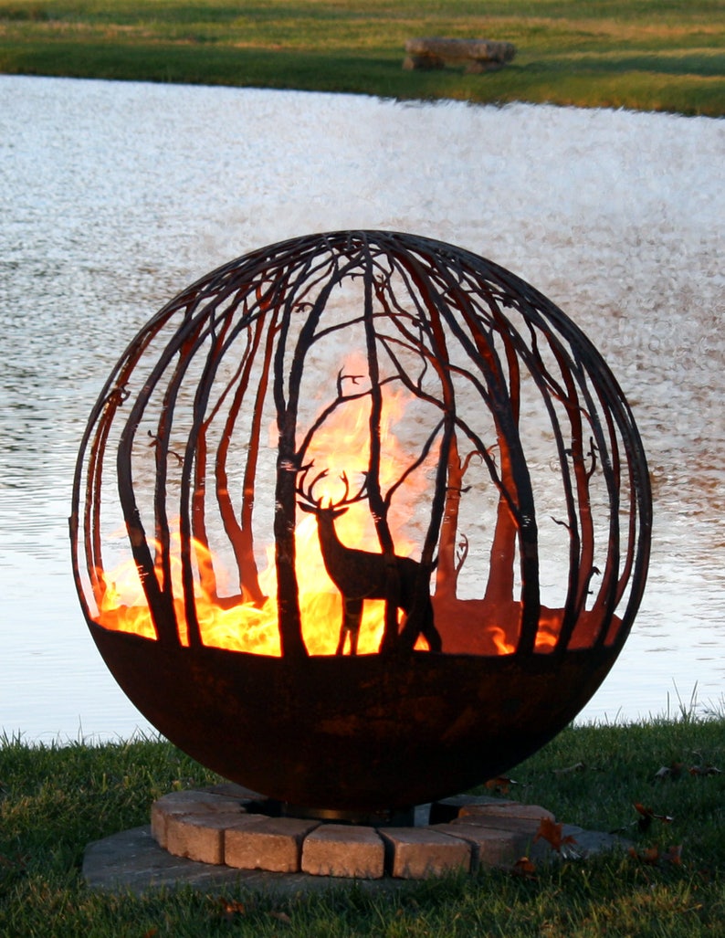 Winter Woods Birch Tree Fire Pit Custom Made image 6