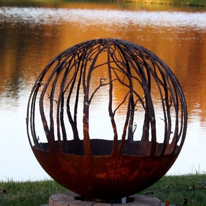 Winter Woods Birch Tree Fire Pit Custom Made image 2