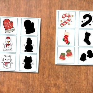 Winter Shadow Matching Cards | 42 Printable Match-the-shadow Game ...