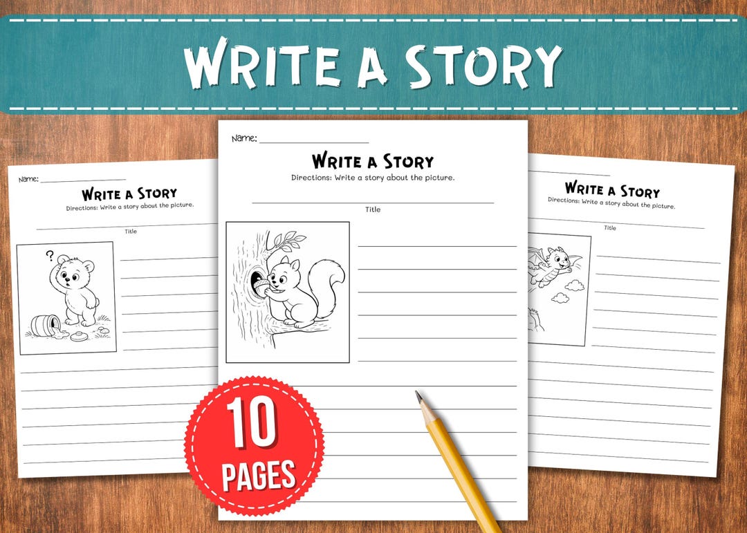 Write a Story Worksheets for Kids | 10 Picture Writing Prompts ...