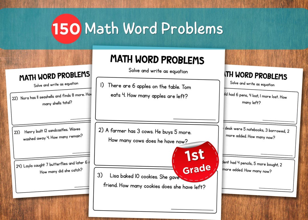 1st Grade Math Word Problems, Addition & Subtraction, Homeschool ...