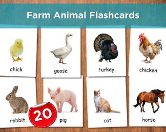 Montessori Farm Animal Flashcards: Real Photo Learning (Printable Download)