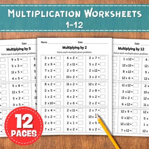 Printable Multiplication Worksheets | Times Tables 1–12 | Multiplication Facts | Single Digit Math Practice | Grade 2-4